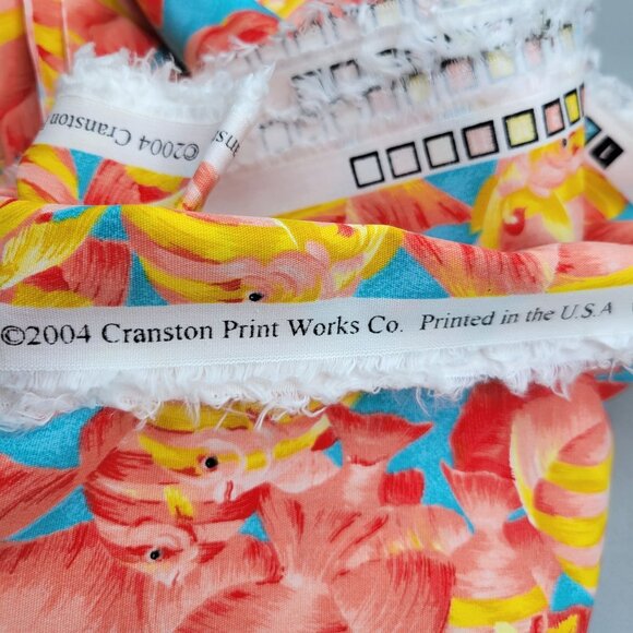 Tropical Fish Print Cotton Fabric Cranston Printworks Quilting Sewing 4 Yards - Picture 4 of 4
